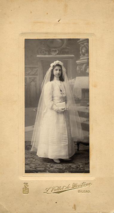 Luis Vallet de Montano - Retarto de Señorita, Comunión, Bilbao pp s. XX