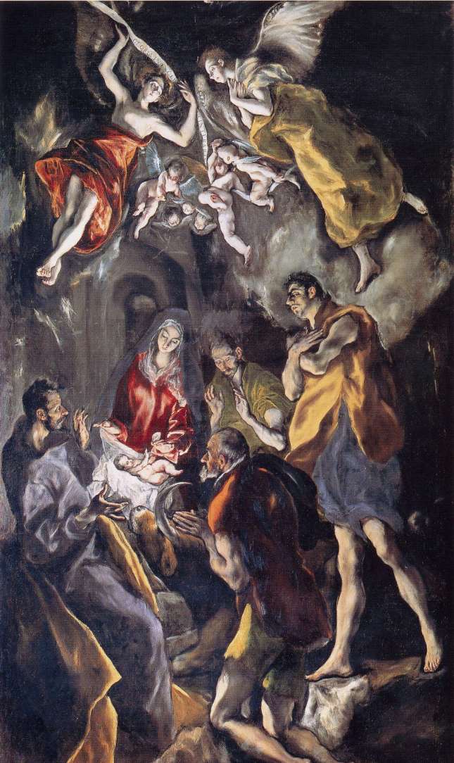EL GRECO - La Adoración de los pastores ((1603-1607). Óleo sobre lienzo.  Madrid, Museo del Prado
