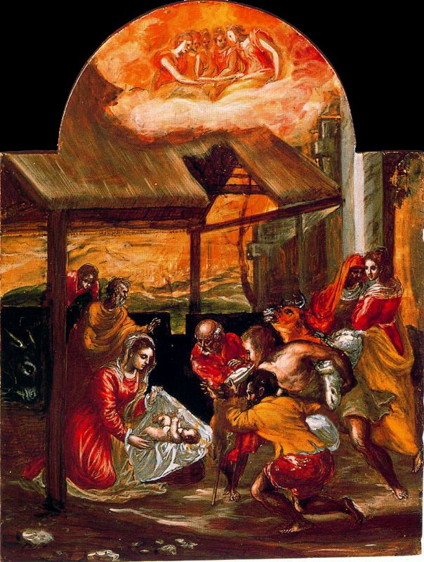EL GRECO - La Adoración de los pastores, Triptico de Modena  (1567-1569). Galleria Estense, Modena