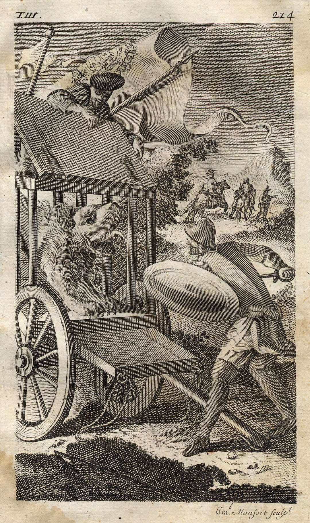 MONFORT - Don Quijote, La hazaña con el león, 1771