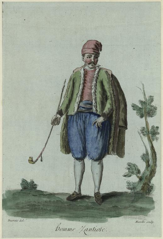 ZANTE - Homme Zantiote (1787).  Jean Marie Mixelle, engraver, on a drawing by  Claude Louis Desrais (1746-1816), after Jacque Grasset de Saint-Sauveur.