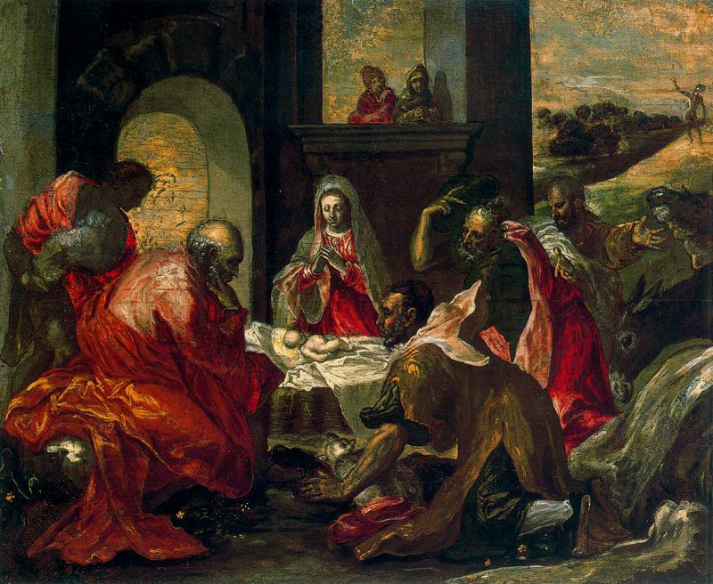 EL GRECO - La Adoración de los pastores (1567-1570). Temple sobre tabla, Willumsen Museum.