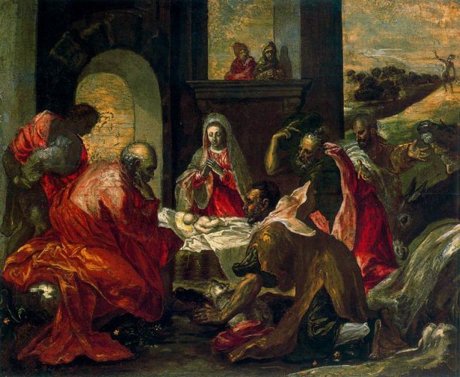 EL GRECO - La Adoración de los pastores (1567-1570). Temple sobre tabla, Willumsen Museum.